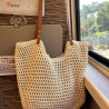 New woven large-capacity versatile one-shoulder commuting travel beach woven women's bag