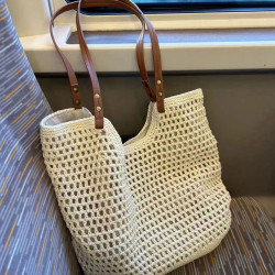 New woven large-capacity versatile one-shoulder commuting travel beach woven women's bag