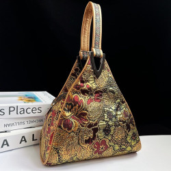 Chinese cloud brocade triangle handbag women's bag fashion commuting cheongsam Chinese style