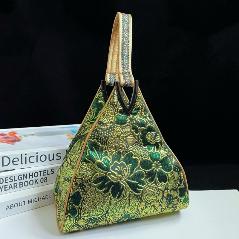 Chinese cloud brocade triangle handbag women's bag fashion commuting cheongsam Chinese style