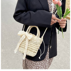 Famous ethnic style woven bag beach casual shoulder bag cross-body straw woven bag