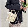 Famous ethnic style woven bag beach casual shoulder bag cross-body straw woven bag