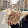 Famous ethnic style woven bag beach casual shoulder bag cross-body straw woven bag