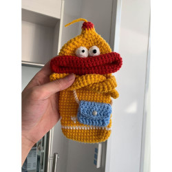 Sausage mouth mobile phone bag diy hand-woven bag wool material bag finished mobile phone bag cross-body bag