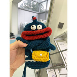 Sausage mouth mobile phone bag diy hand-woven bag wool material bag finished mobile phone bag cross-body bag