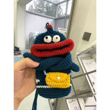 Sausage mouth mobile phone bag diy hand-woven bag wool material bag finished mobile phone bag cross-body bag