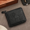 Men's short wallet zipper multi-card slot card holder certificate holder fashionable durable easy to carry
