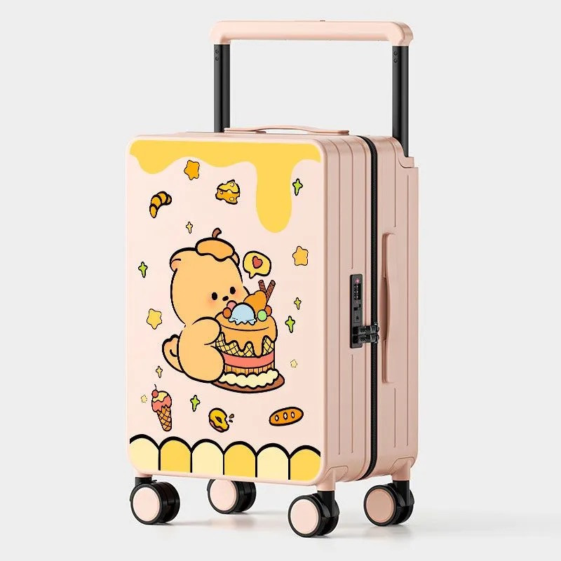 Trendy wide pull-rod suitcase women's sturdy and durable travel case