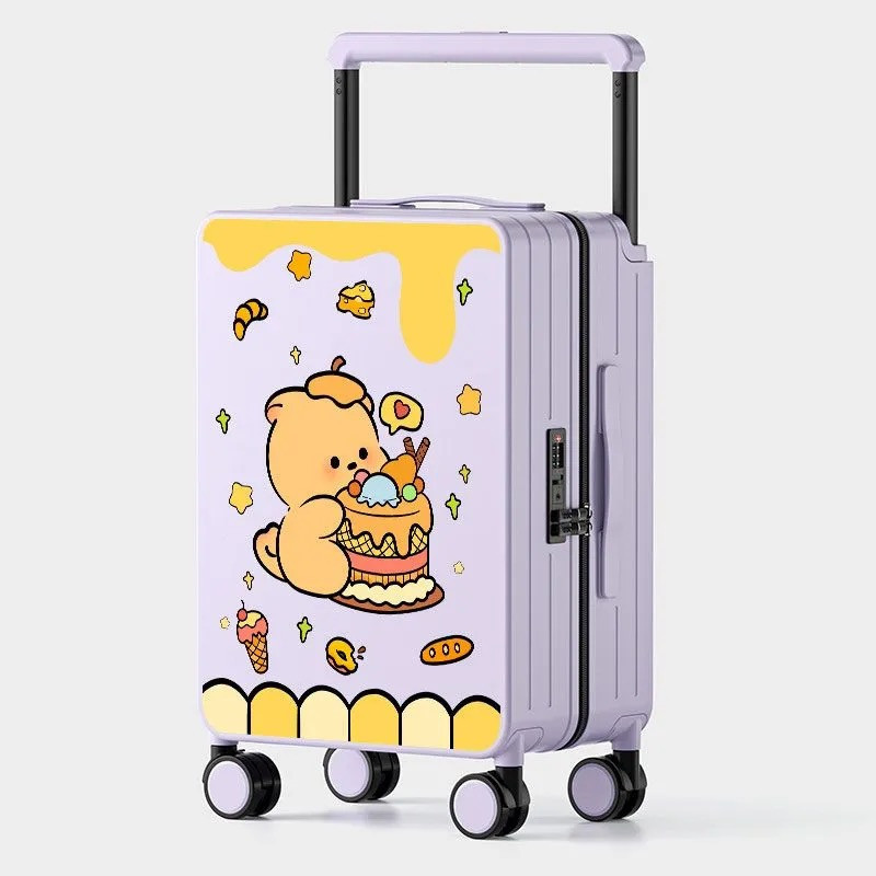 Trendy wide pull-rod suitcase women's sturdy and durable travel case