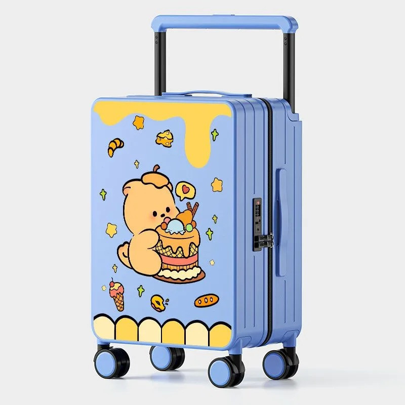 Trendy wide pull-rod suitcase women's sturdy and durable travel case