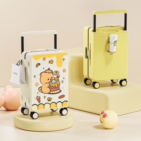 Trendy wide pull-rod suitcase women's sturdy and durable travel case