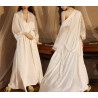 New sexy bathrobe long bathrobe women's long-sleeved silk pajamas thin and comfortable women's home clothes drop-shipping