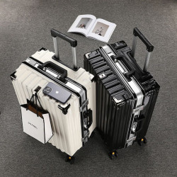 Suitcase large-capacity aluminum frame strong pull rod box durable universal wheel