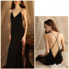 New sexy bathrobe long bathrobe women's long-sleeved silk pajamas thin and comfortable women's home clothes drop-shipping