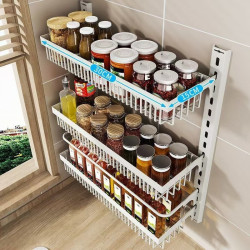 Punch-free door rear shelf kitchen wall-mounted adjustable