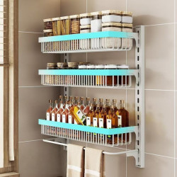 Punch-free door rear shelf kitchen wall-mounted adjustable