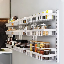 Punch-free door rear shelf kitchen wall-mounted adjustable