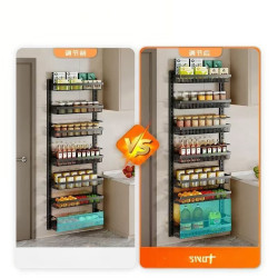 Punch-free door rear shelf kitchen wall-mounted adjustable
