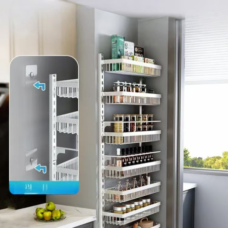 Punch-free door rear shelf kitchen wall-mounted adjustable