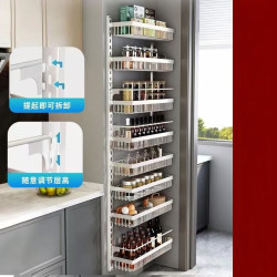 Punch-free door rear shelf kitchen wall-mounted adjustable