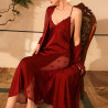 New sexy bathrobe long bathrobe women's long-sleeved silk pajamas thin and comfortable women's home clothes drop-shipping