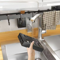 Kitchen shelf hanging rod punch-free wall hanging
