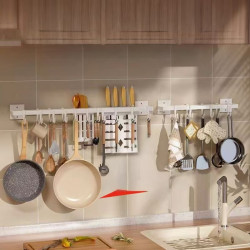 Kitchen shelf hanging rod punch-free wall hanging
