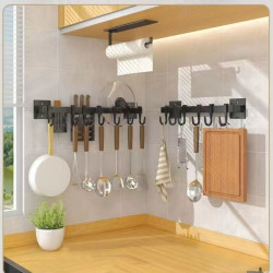 Kitchen shelf hanging rod punch-free wall hanging