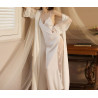 New sexy bathrobe long bathrobe women's long-sleeved silk pajamas thin and comfortable women's home clothes drop-shipping