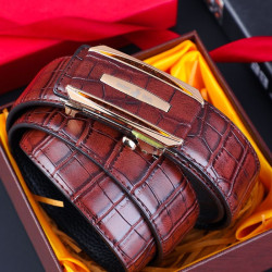 Belt Men's Cowhide Paul Automatic Buckle Crocodile Business Genuine Leather Trouser Belt