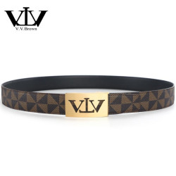 V.V.Brown Italian brand original windmill pattern belt men's genuine leather