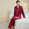 Loose plus size women's long sleeve trousers separate pajamas thin silk leisure home clothes set