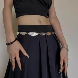 Bohemian retro silver metal butterfly waist chain female niche high-end sense