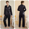 Loose plus size women's long sleeve trousers separate pajamas thin silk leisure home clothes set