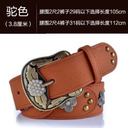 Belt Women's Genuine Belt Diamond Women's Wide Belt Versatile Fashion Retro