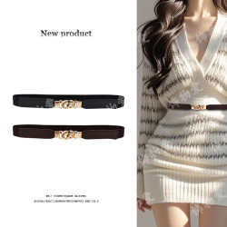 Light luxury women's belt elastic rubber band stretchable dress coat belt