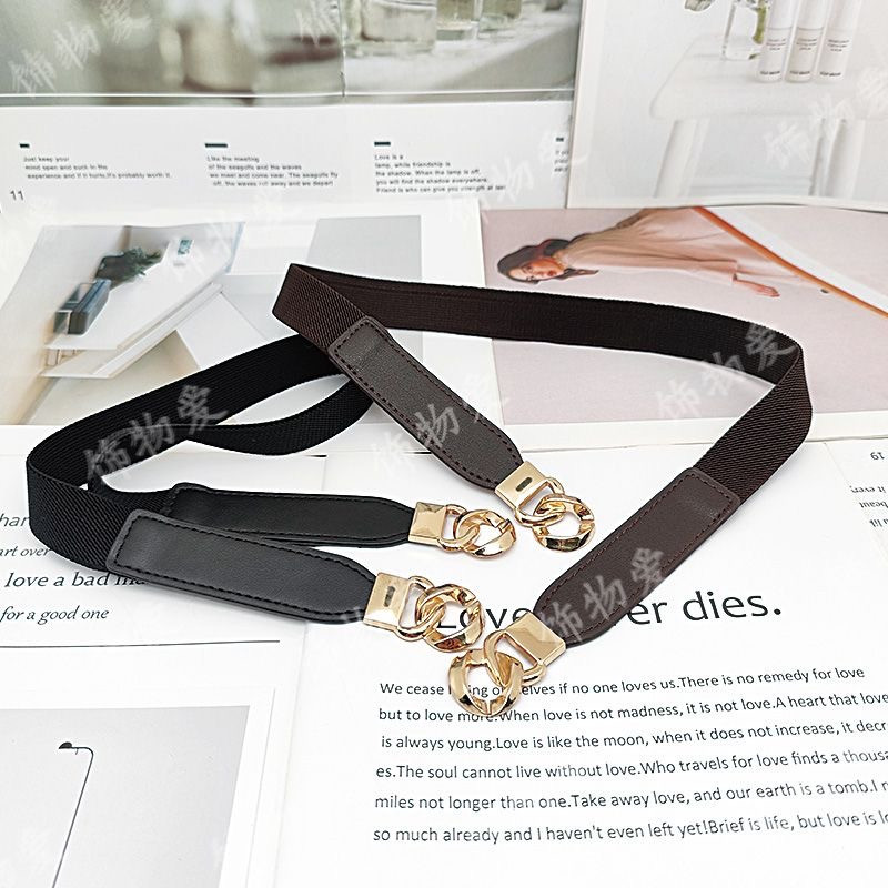 Light luxury women's belt elastic rubber band stretchable dress coat belt