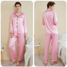 Loose plus size women's long sleeve trousers separate pajamas thin silk leisure home clothes set