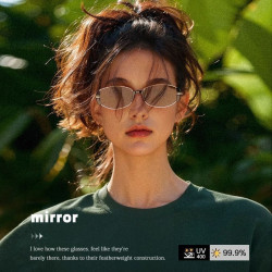 Vintage cat-eye sunglasses women's high-end anti-UV UV400 teal sunglasses