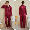 Loose plus size women's long sleeve trousers separate pajamas thin silk leisure home clothes set