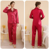 Loose plus size women's long sleeve trousers separate pajamas thin silk leisure home clothes set