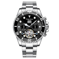 Green Water Ghost Fully Automatic Mechanical Watch Men's Tourbillon Steel Band Waterproof Luminous