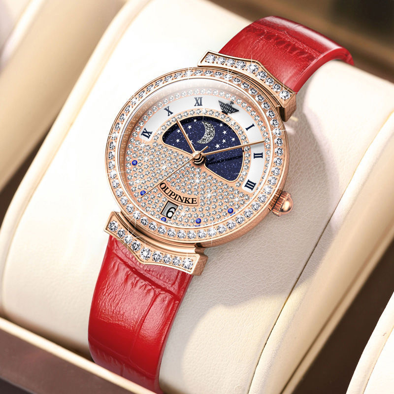 Swiss waterproof fashion Rome imported high-quality diamond women's watch authentic gift