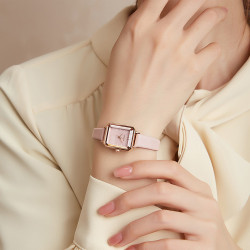 Temperament belt, white, small, versatile square small dial, high-quality women's watch, women