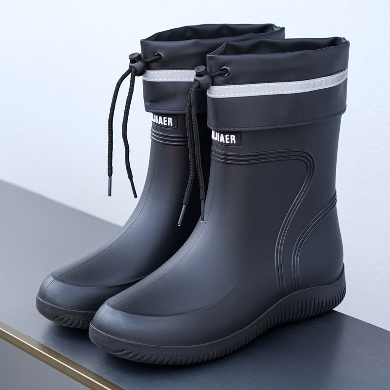 High-end rain boots for men and women, new closed waterproof shoes, short and medium-length non-slip
