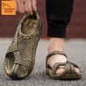 Oriental camel sandals men's outerwear non-slip Roman woven straw shoes men