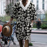 Graffiti printed men's three-quarter sleeve short-sleeved shorts oversize off-the-shoulder casual suit