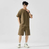 Sports suit men's ice silk loose casual short-sleeved T-shirt breathable fashion round-neck top