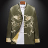 Old man Tang style men's long-sleeved suit Chinese style dad coat