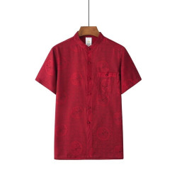 Casual Tang clothing men's thin short-sleeved dad new Chinese loose Hanfu